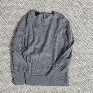 Talbots 100% Marino wool Gray Sweater medium petite